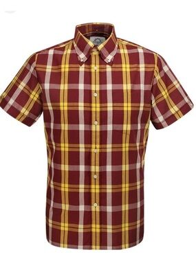 Brutus Trimfit Dr Martens Shirt Mens Medium M Tartan Check Mod Yellow Oxblood